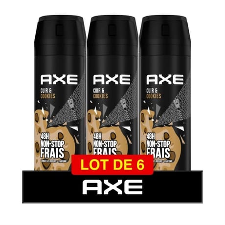 Axe déodorant bodyspray homme collision cuir & cookies 48h non stop 6 x200ml