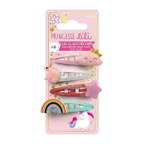 Princesse lili clic clacs décorés x4