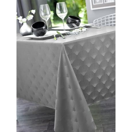 Calitex nappe damassee scale gris perle rect 150x250cm
