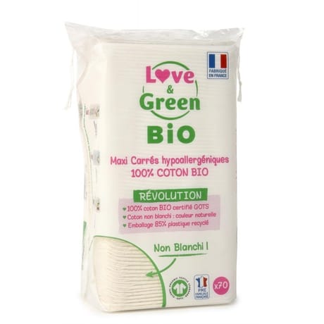 Love & green bio cotons maxi carrées x70