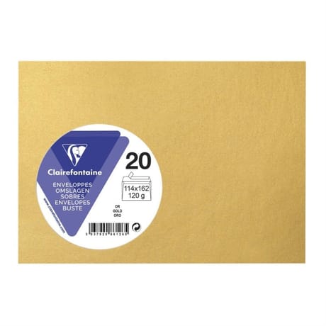 Clairefontaine 20 enveloppes auto-adhésives 11.4x16.2 cm lilas 120 grammes