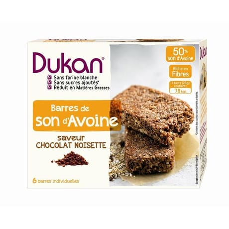 Dukan barre de son d'avoine saveur chocolat noisettes 150g