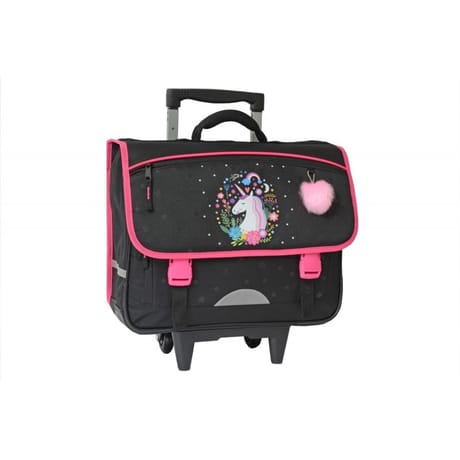 Cartable à roulettes 41cm licorne