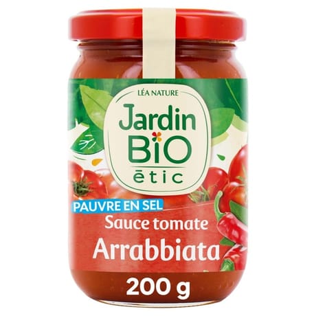 Jardin bio étic sauce arrabiata bio pot de 200g