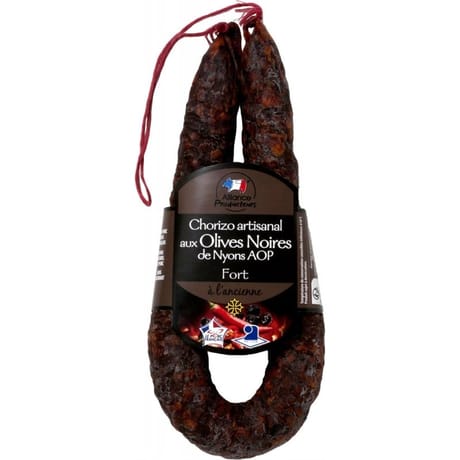 Chorizo fort artisanal aux olives noires 220g vpf