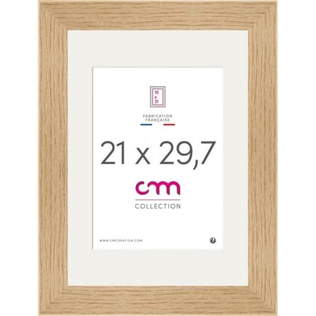 Cadre photo 21x29.7cm reglis coloris chene