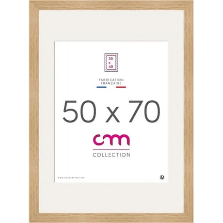 Cadre photo 50x70cm reglis coloris chêne