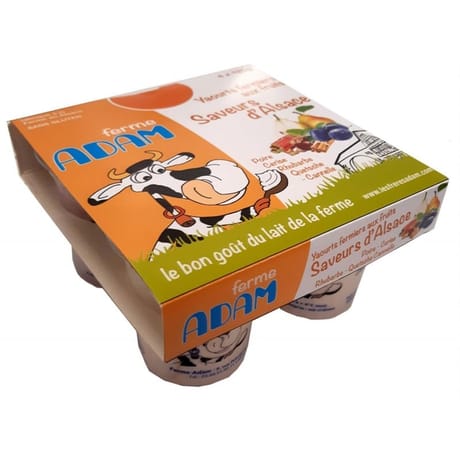 Ferme Adam Yaourts fermiers aux fruits saveurs Alsace 4x125 gr