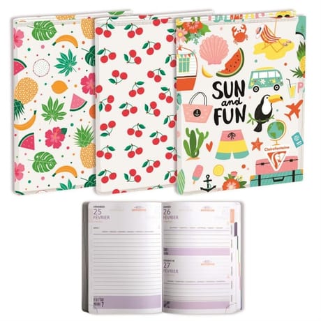 Clairefontaine agenda scolaire reliure integrale 120x170 1j/p summer