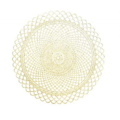Set de table 32cm feutrine ajoure mandala or paillette