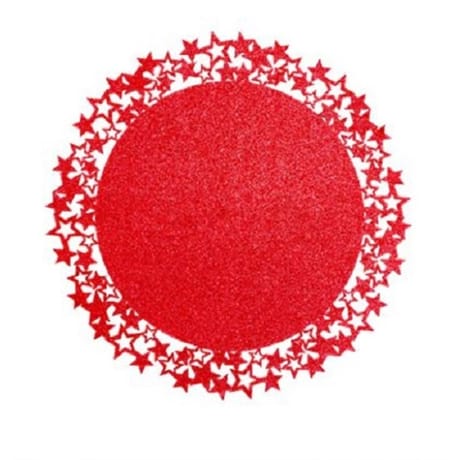 Set de table 32cm en feutrine bd etoile rouge paillette
