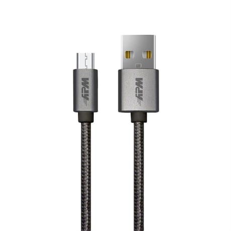 Apm cordon usb 2.0 usb-a/micro usb m/m nylon gris sideral 1m 570345