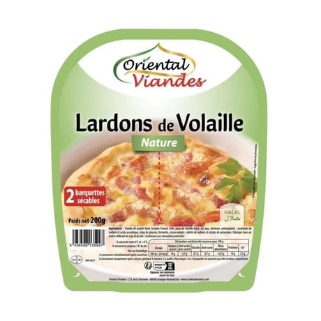 Oriental viandes lardons de volaille nature halal x2 200g