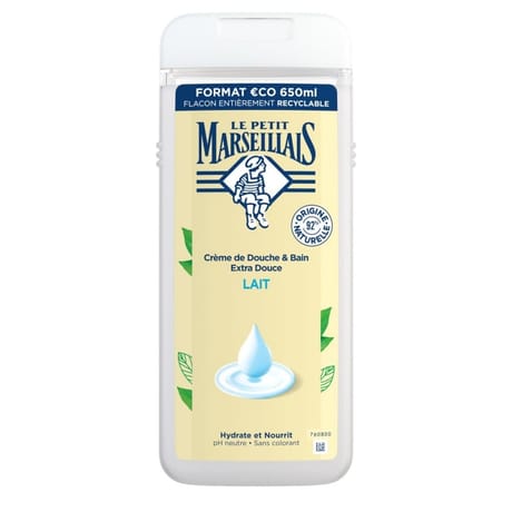 Le petit marseillais crème de douche & bain extra douce lait 650 ml