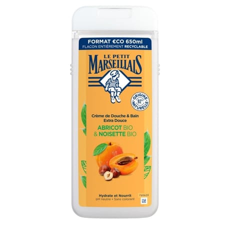 Le petit marseillais crème de douche extra doux abricot noisette 650ml