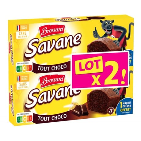 Brossard savane pocket tout choco x7 lot de 2 x 210g