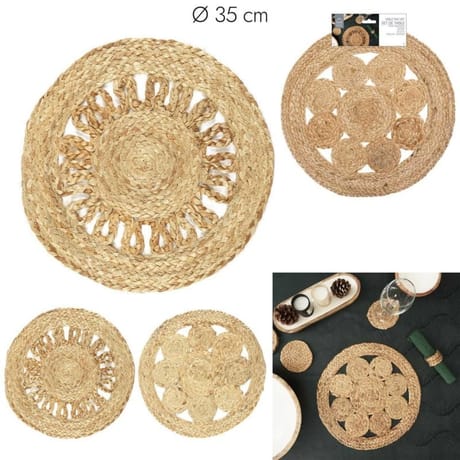 Set de table rond jute ajouré 35 cm