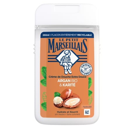 Le Petit Marseillais gel douche extra doux karité argan 250 ml