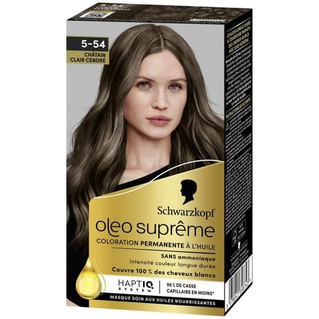 Schwarzkopf oleo suprême coloration permanente 5-54 châtain clair cendré