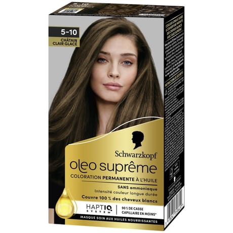 Schwarzkopf oleo suprême coloration permanente 5-10 châtain clair glacé