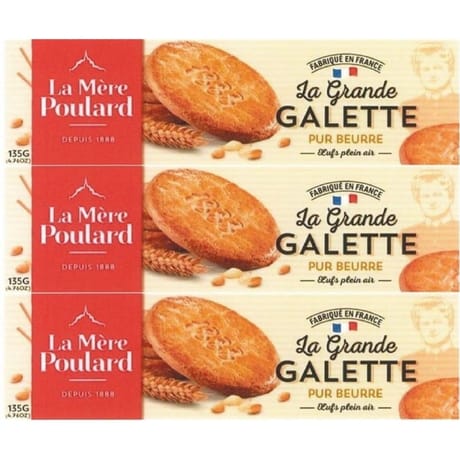 La Mère Poulard lot de 3 etuis gamme 1888 grandes galettes pur beurre 405g