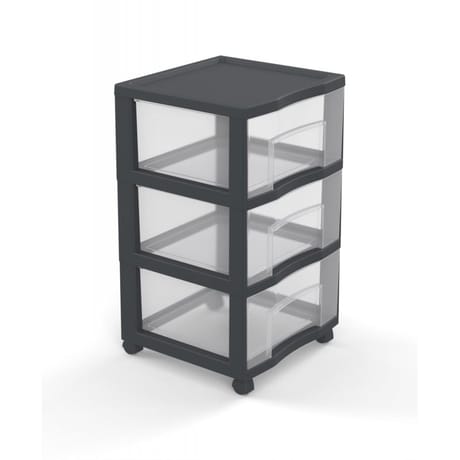 Tour de rangement tag tower xl 3 tiroirs gris