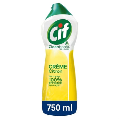 Cif crème à récurer cleanboost technologie citron 750ml