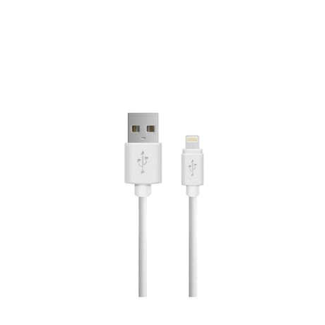 Apm cordon usb-a/lightning de charge male/male blanc 1.5m 570358