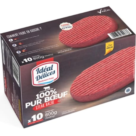 Idéal Délices Burger 100% pur Boeuf 800g