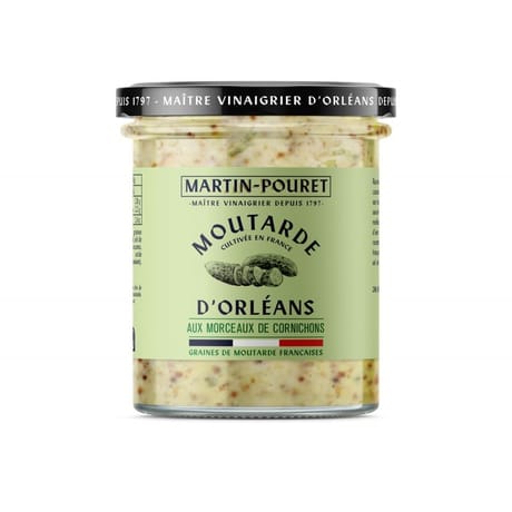 Martin pouret moutarde d'Orléans aux morceaux de cornichons croquants 170g
