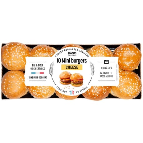 Mini cheese burgers origine france x10  420g