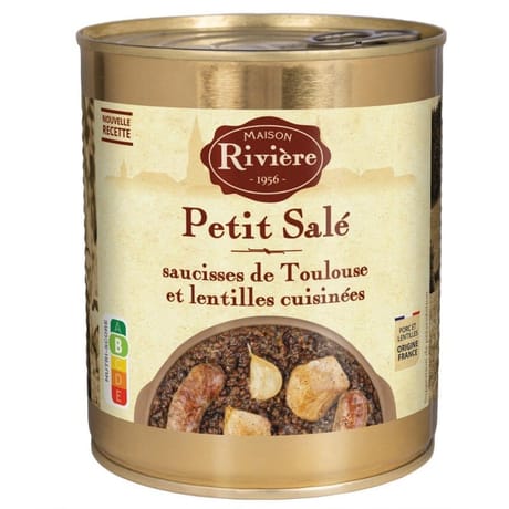 Maison riviere petit sale aux lentilles cuisinées 840g