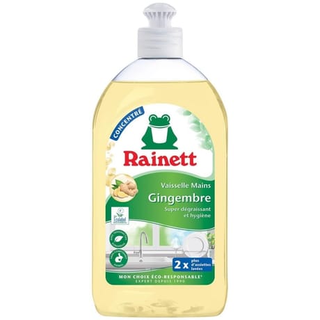 Rainett liquide vaisselle mains ecolabel concentré gingembre 500ml