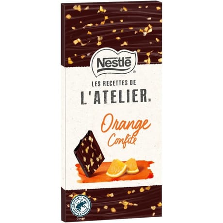 Nestlé recettes de l'atelier chocolat noir orange confite 100g