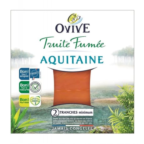 Ovive truite fumée d'Aquitaine 2 tranches 60g