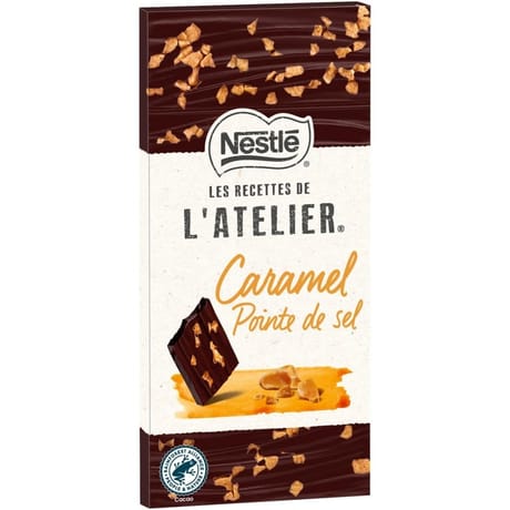 Nestlé les recettes de l'atelier noir caramel pointe de sel 100g