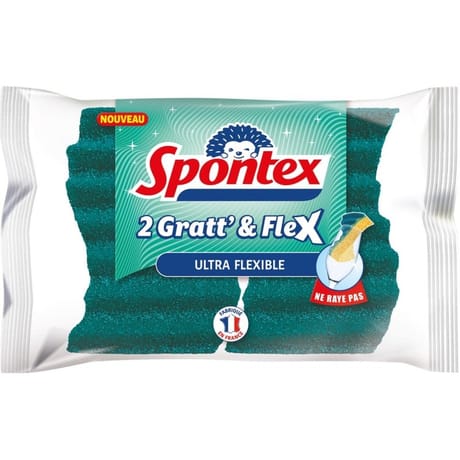 Spontex éponges 2 gratt' & flex