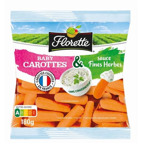 Florette baby carottes & sauce fines herbes 180g