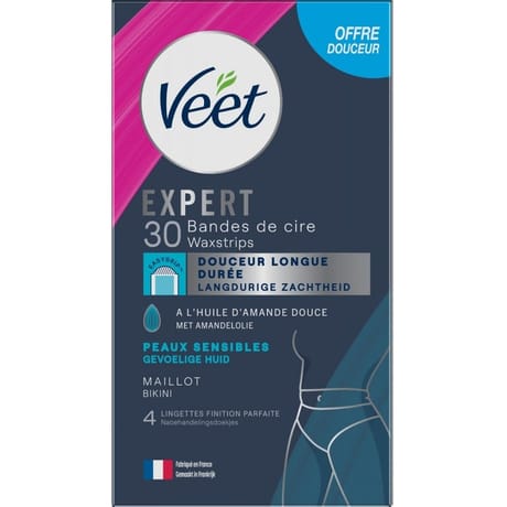 Veet bande de cire maillot bikini peaux sensibles x30