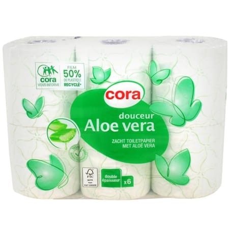 Papier toilette 2 plis aloe vera x6 rlx