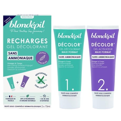 Blondépil recharges gel décolorant sans ammoniaque visage & corps 150ml