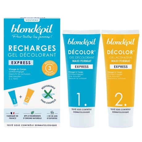 Blondépil recharge gel décolorant express visage & corps 2x75ml