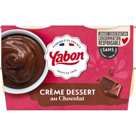 Yabon crème dessert au chocolat 4x120g - 500 g