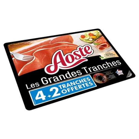 Aoste jambon cru grandes tranches 4 + 2 offertes 150g
