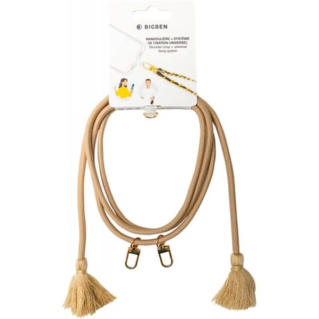 Bigben connected bandoulière beige avec pompons BBANDPOM3
