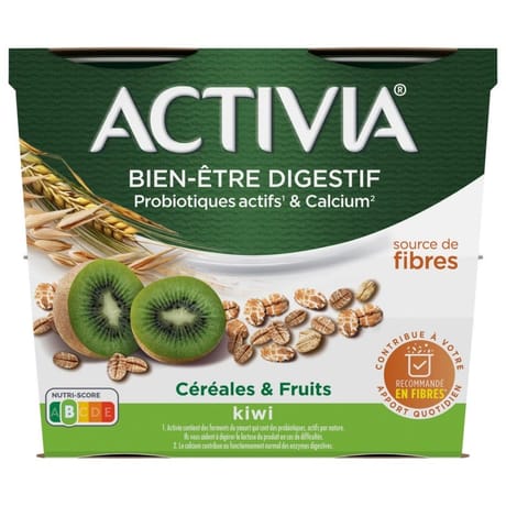 Activia bifidus aux fruits et céréales kiwi 4x115g