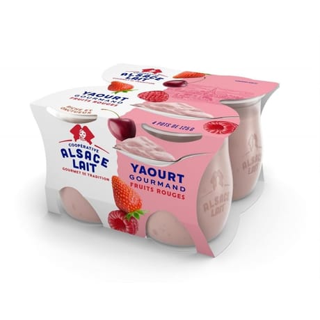Alsace Lait yaourt gourmand brassé fruits rouges 4x125g