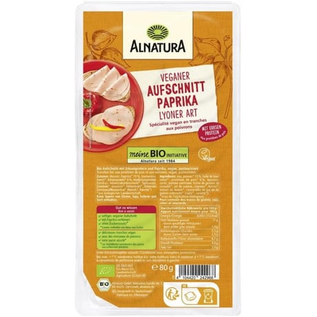 Alnatura spécialité vegan en tranches aux poivrons bio 80g