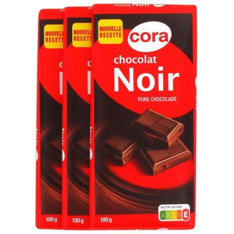 Cora chocolat noir 3x100g