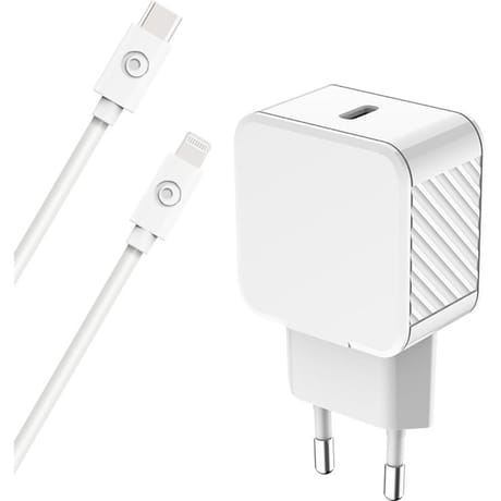 Bigben connected chargeur 20w usbc+câble usbc/mfi 1.2 mètres recyclé blanc CREER LE 21 03 23